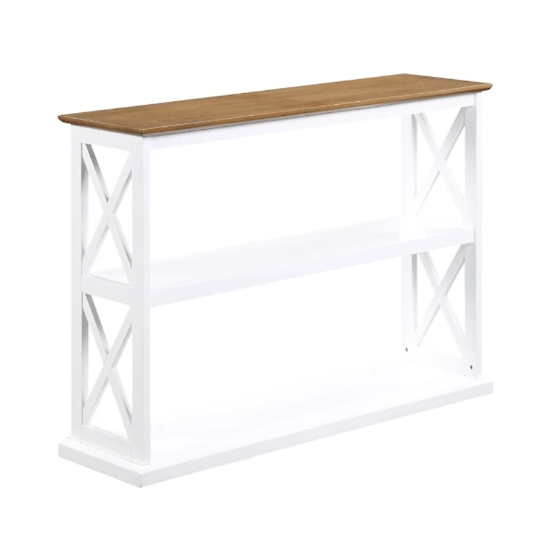 White Two-Tone Double X Sides Console Table