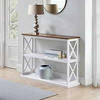 White Two-Tone Double X Sides Console Table
