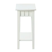 White Wood Slat Accent Table