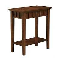 Brown Wood Slat Accent Table