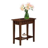 Brown Wood Slat Accent Table