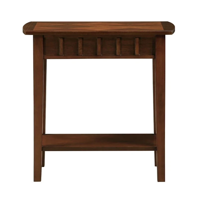 Brown Wood Slat Accent Table