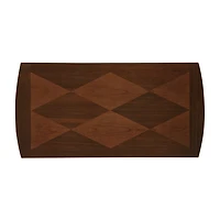 Brown Wood Slat Accent Table