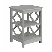 Gray Wood Diamond 2-Tier Accent Table