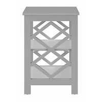 Gray Wood Diamond 2-Tier Accent Table