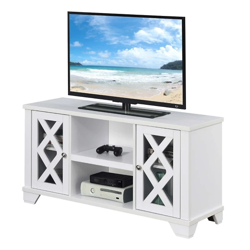 White Wood X Doors Media Cabinet