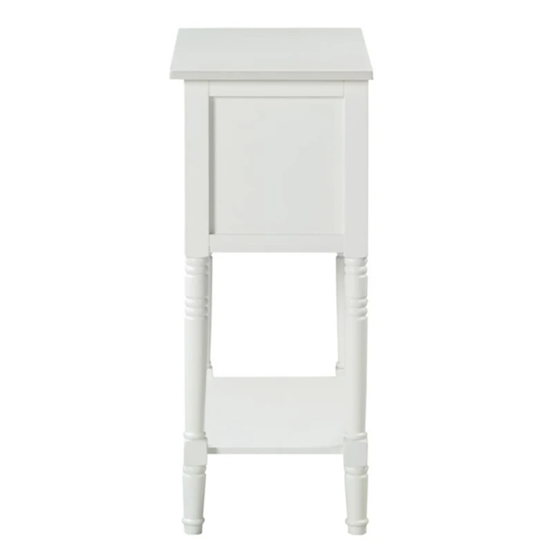 White 3-Drawer Turned Legs Accent Table