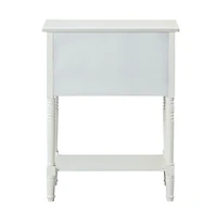 White 3-Drawer Turned Legs Accent Table