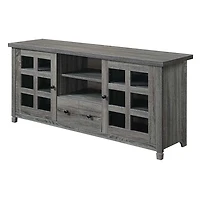 Gray Wood 2-Door Windowpane Media Cabinet