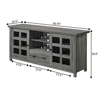 Gray Wood 2-Door Windowpane Media Cabinet