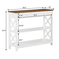 White Two-Tone X Sides Single Drawer Console Table