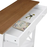 White Two-Tone X Sides Single Drawer Console Table