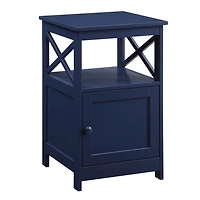 Blue Wood X Sides Storage Accent Table