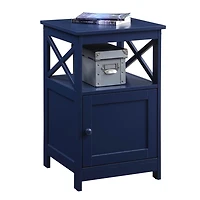 Blue Wood X Sides Storage Accent Table