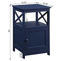Blue Wood X Sides Storage Accent Table