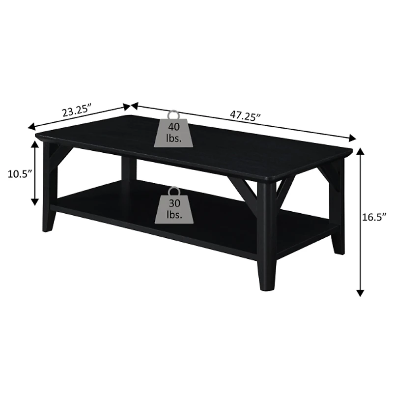 Gray Tapered Legs Rustic Coffee Table
