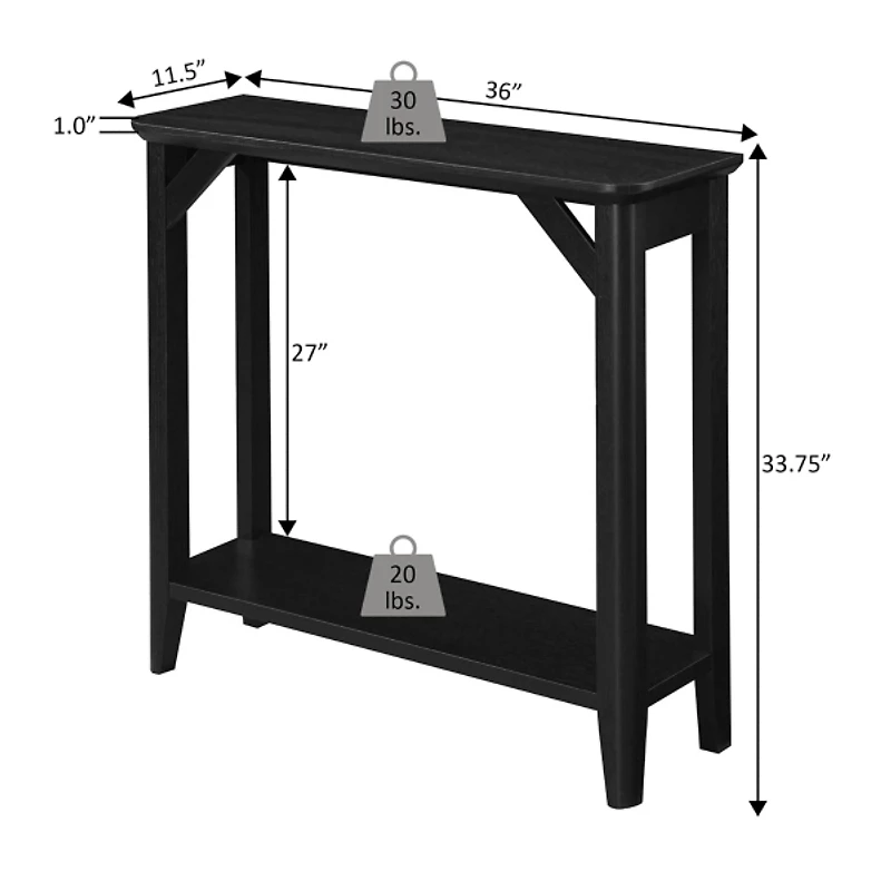 Black Tapered Legs Rustic Console Table