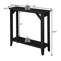 Black Tapered Legs Rustic Console Table