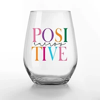 Positive Energy Stemless Wine Glasses, Set of 2