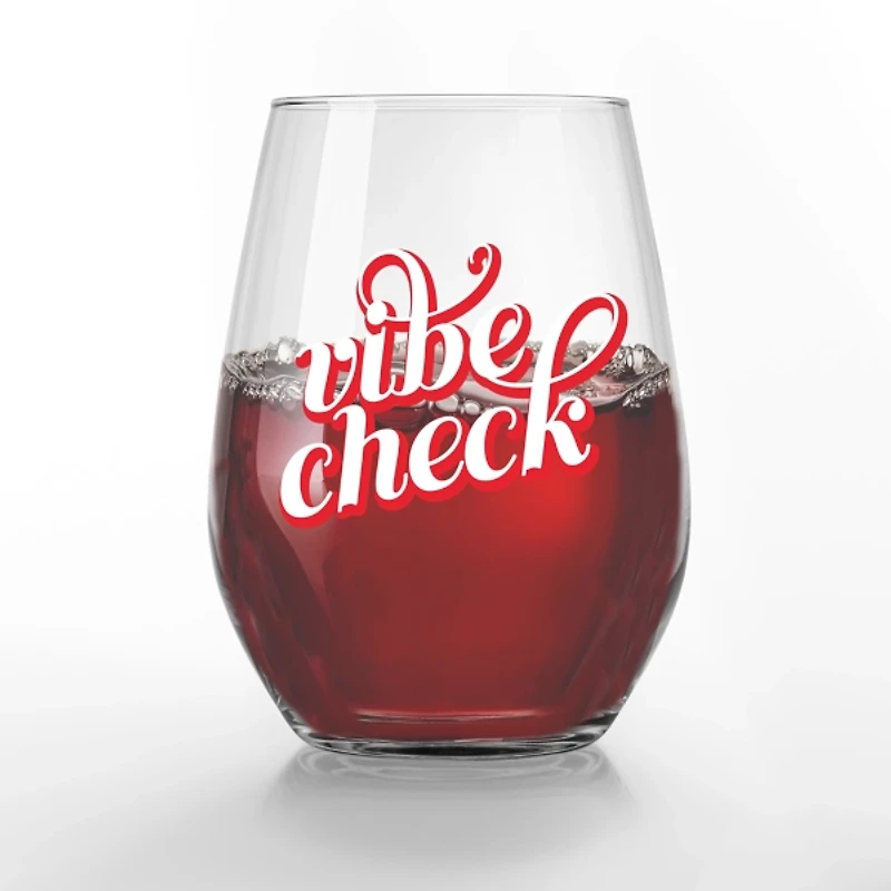 Vibe Check Stemless Wine Glasses, Set of 2