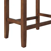 Black Faux Leather Madison Walnut Counter Stool