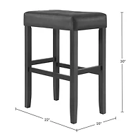 Black Faux Leather Tufted Madison Bar Stool