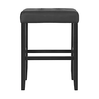 Black Faux Leather Tufted Madison Bar Stool