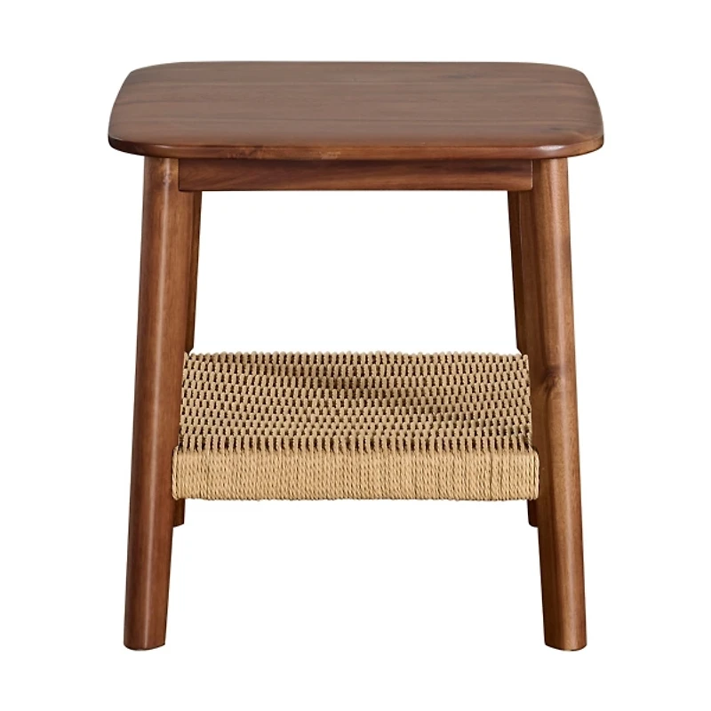 Calais Natural Rubber Wood Accent Table