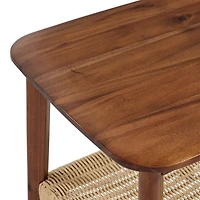 Calais Natural Rubber Wood Accent Table