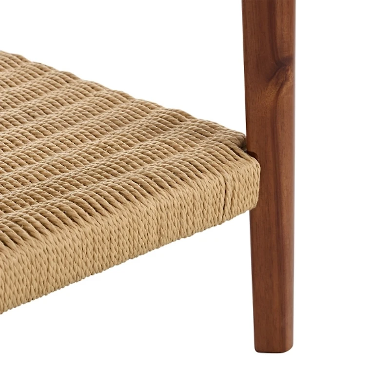 Calais Natural Rubber Wood Accent Table