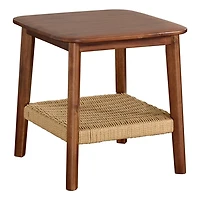 Calais Natural Rubber Wood Accent Table