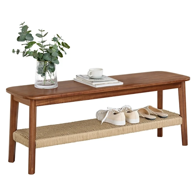 Calais Natural Rubber Wood Bench