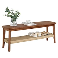 Calais Natural Rubber Wood Bench