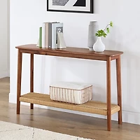 Calais Natural Rubber Wood Console Table