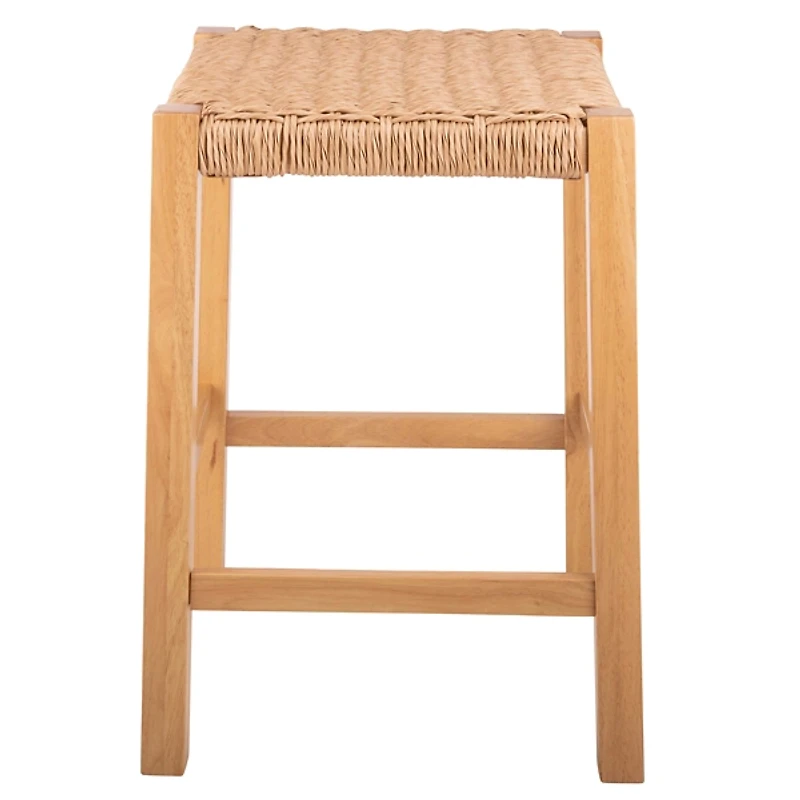 Newport Natural Wood and Rattan Counter Stool