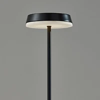 Black Metal Disc Frosted Light Cordless Table Lamp