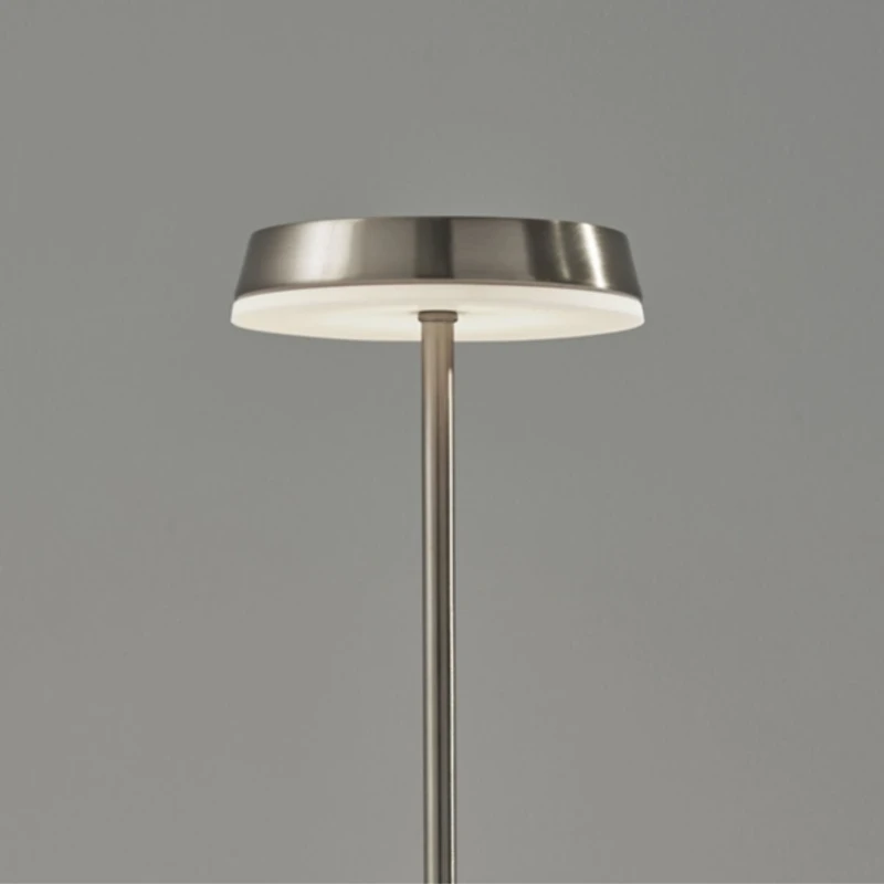 Steel Metal Disc Frosted Light Cordless Table Lamp