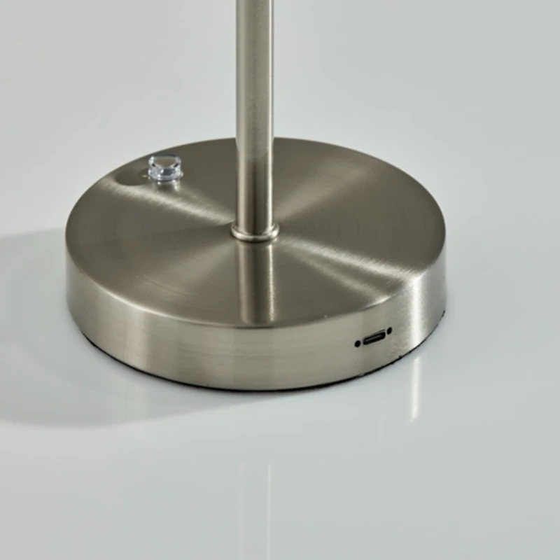 Steel Metal Disc Frosted Light Cordless Table Lamp