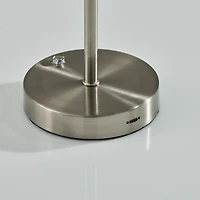 Steel Metal Disc Frosted Light Cordless Table Lamp