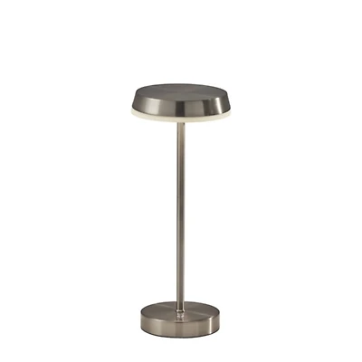 Steel Metal Disc Frosted Light Cordless Table Lamp