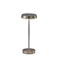 Steel Metal Disc Frosted Light Cordless Table Lamp