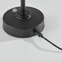 Black Metal Cone Shade Cordless Table Lamp