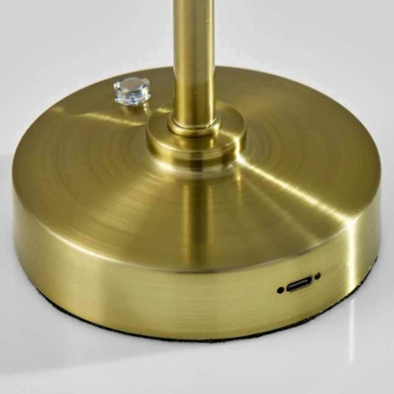 Brass Metal Cone Shade Cordless Table Lamp