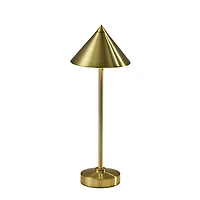 Brass Metal Cone Shade Cordless Table Lamp