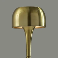 Brass Tapered Dome Frosted Light Cordless Lamp