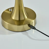 Brass Tapered Dome Frosted Light Cordless Lamp