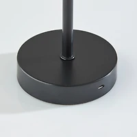 Black Metal Cordless Lamp with Clear Shade