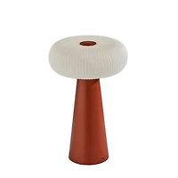 Brown LED Cordless Lamp with Round Shade