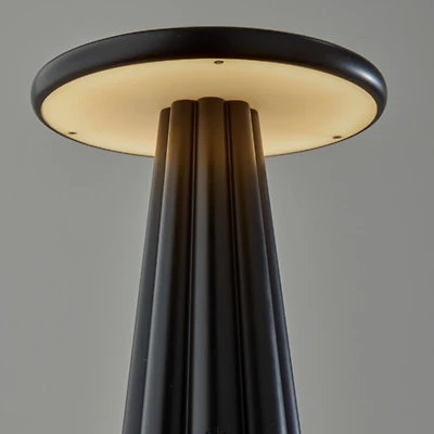 Black Scalloped LED Cordless Lamp