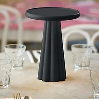Black Scalloped LED Cordless Lamp